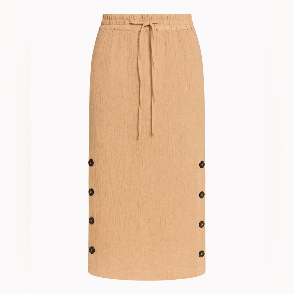 NWT Tahari Tan Pencil Skirt with Button Details